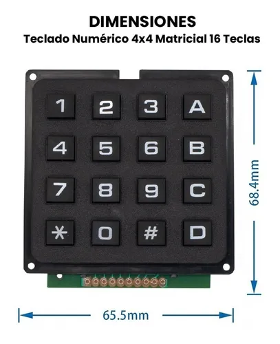 Teclado Matricial 4×4 De Plástico - Imagen 3